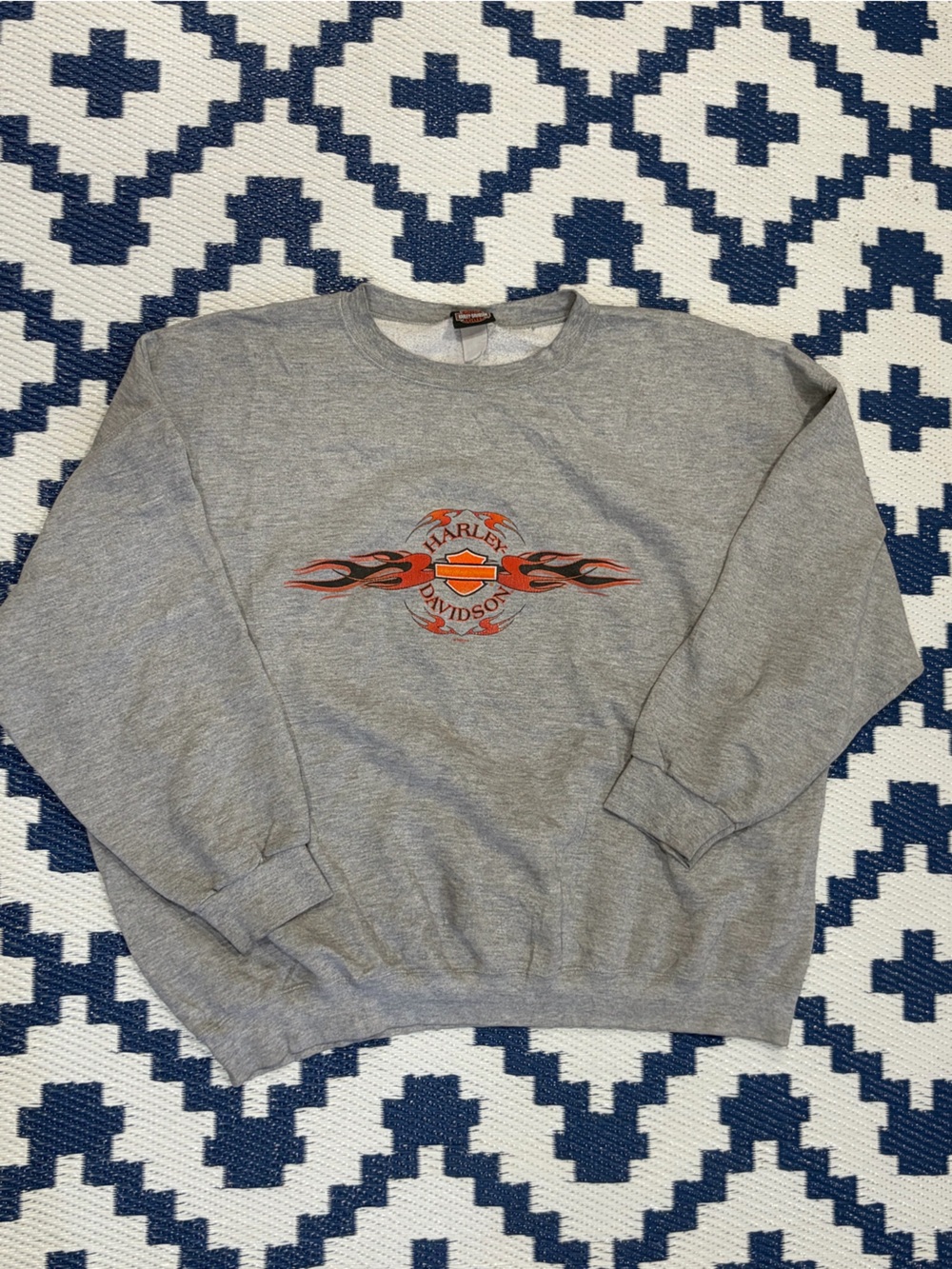 Vintage Harley Davidson Motorcycles Flame BearTooth Sweatshirt 1999 Size L